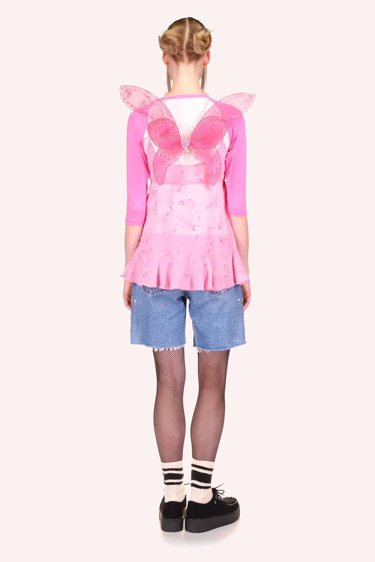 Embroidered Denim Shorts Annasui