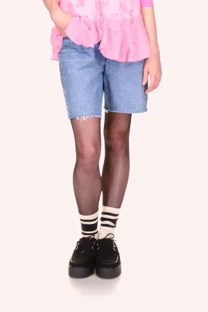Embroidered Denim Shorts Annasui