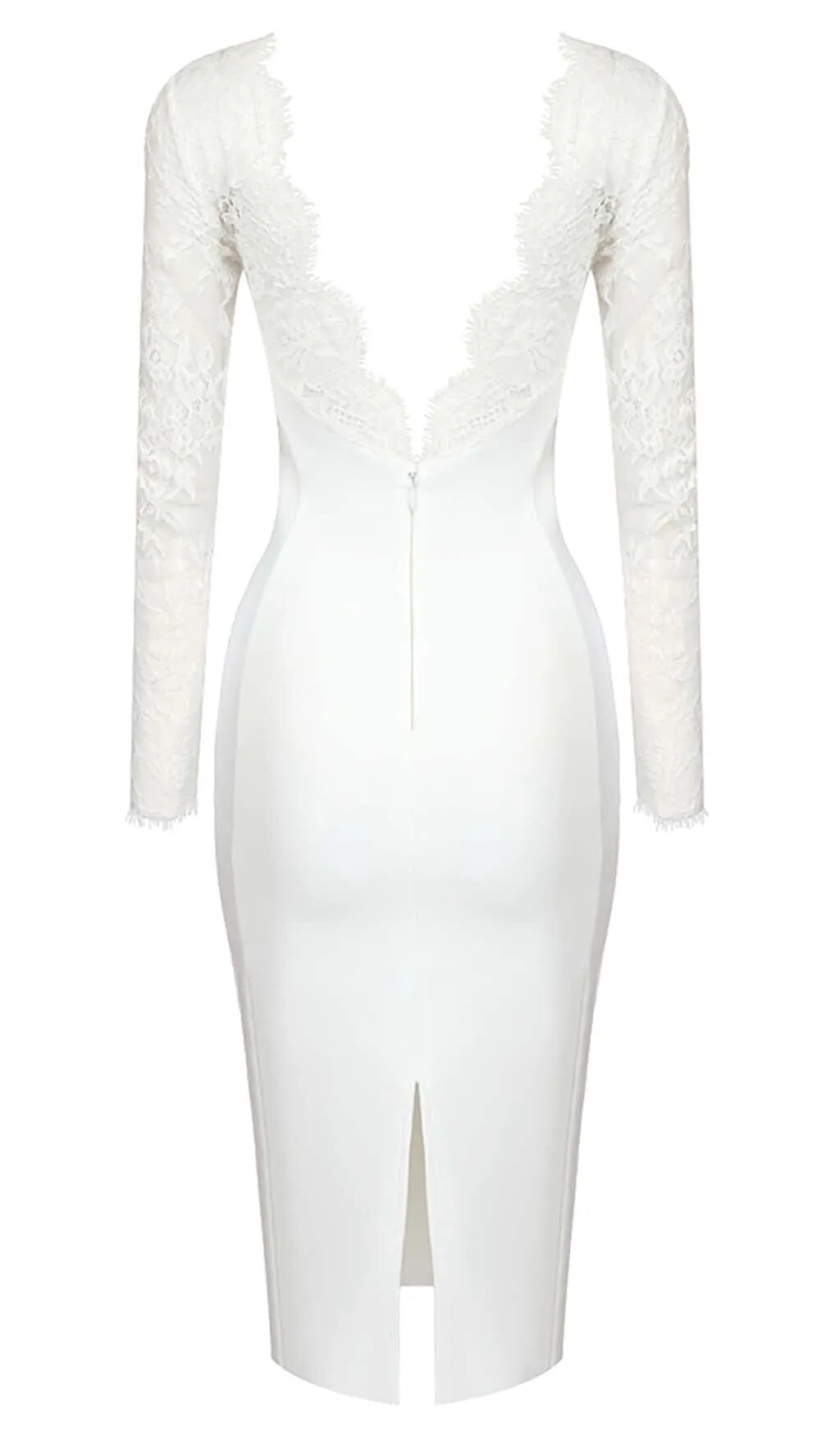 EMBROIDERED LACE MIDI DRESS IN WHITE Gloria Lanvin