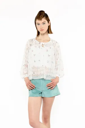 Embroidered Lacey Trellis Blouse Annasui