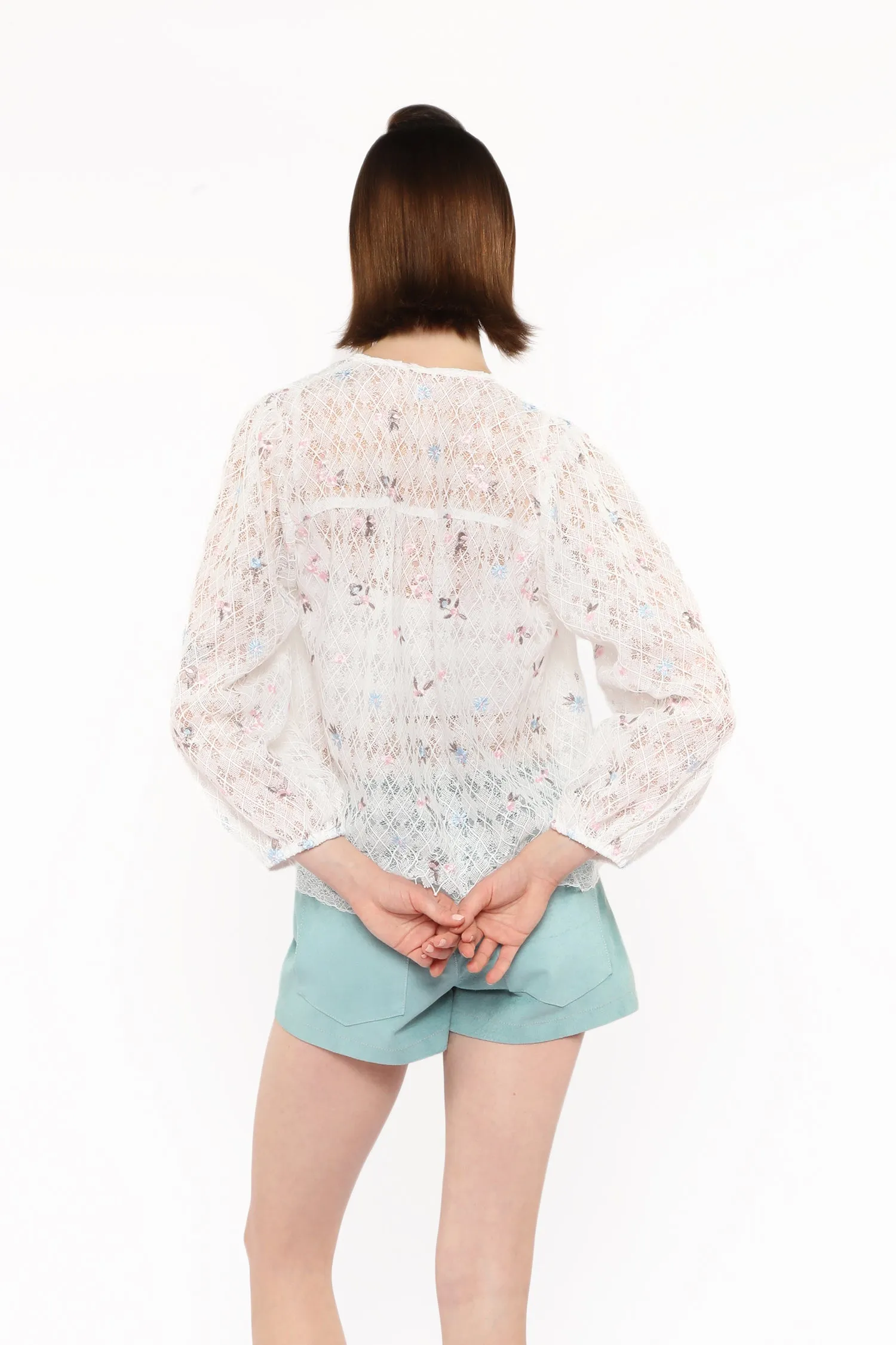 Embroidered Lacey Trellis Blouse Annasui