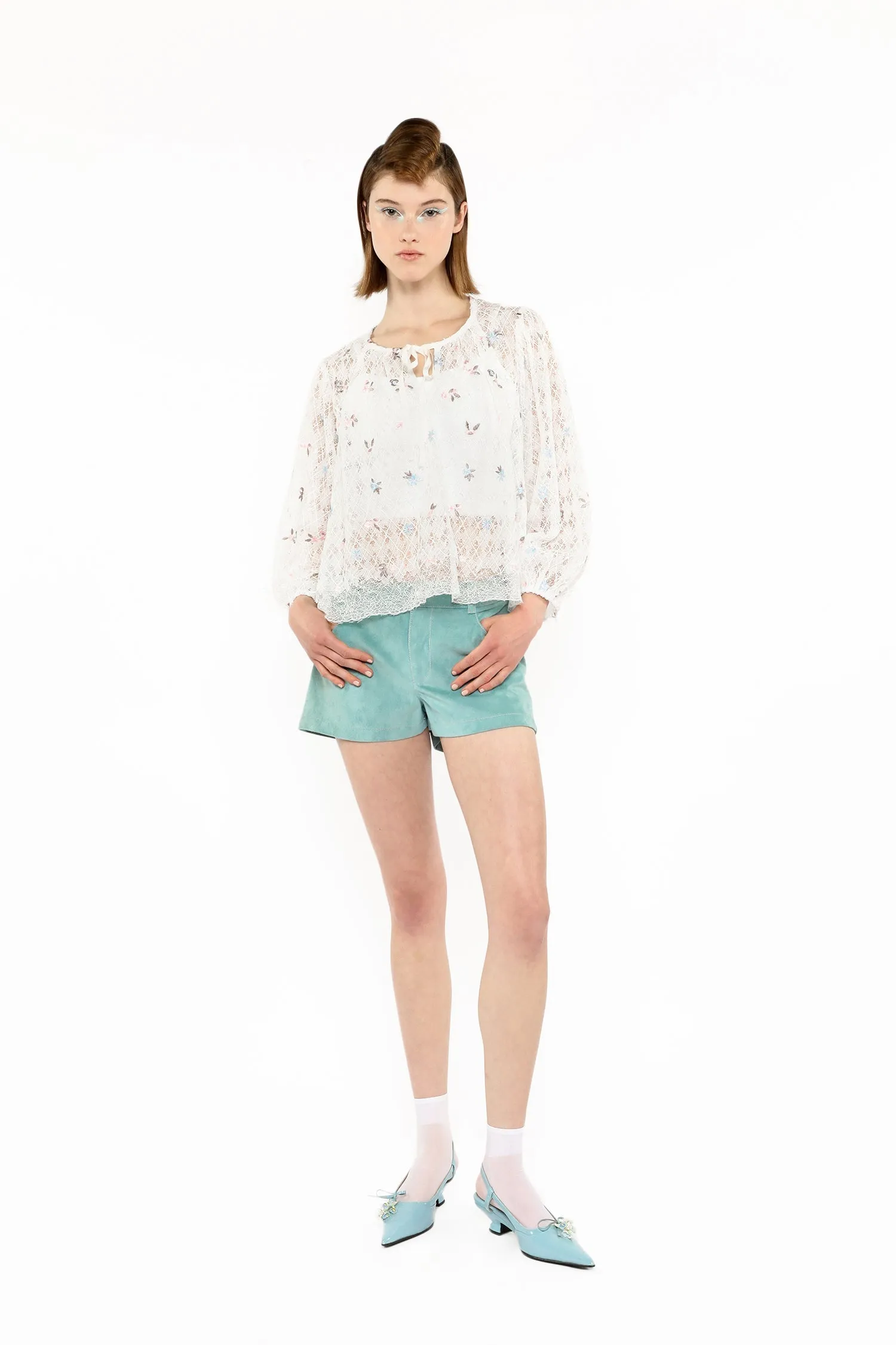 Embroidered Lacey Trellis Blouse Annasui