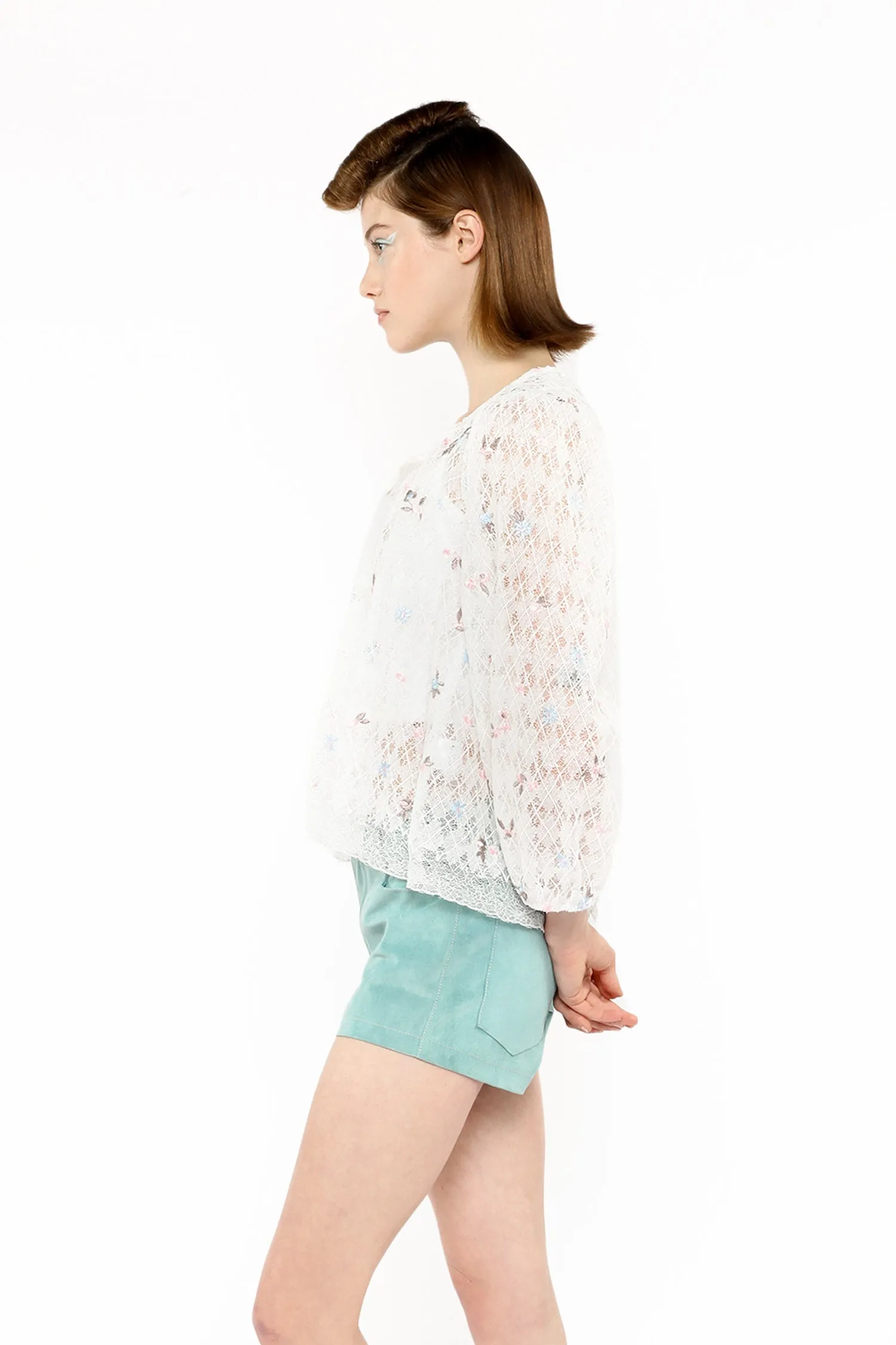 Embroidered Lacey Trellis Blouse Annasui