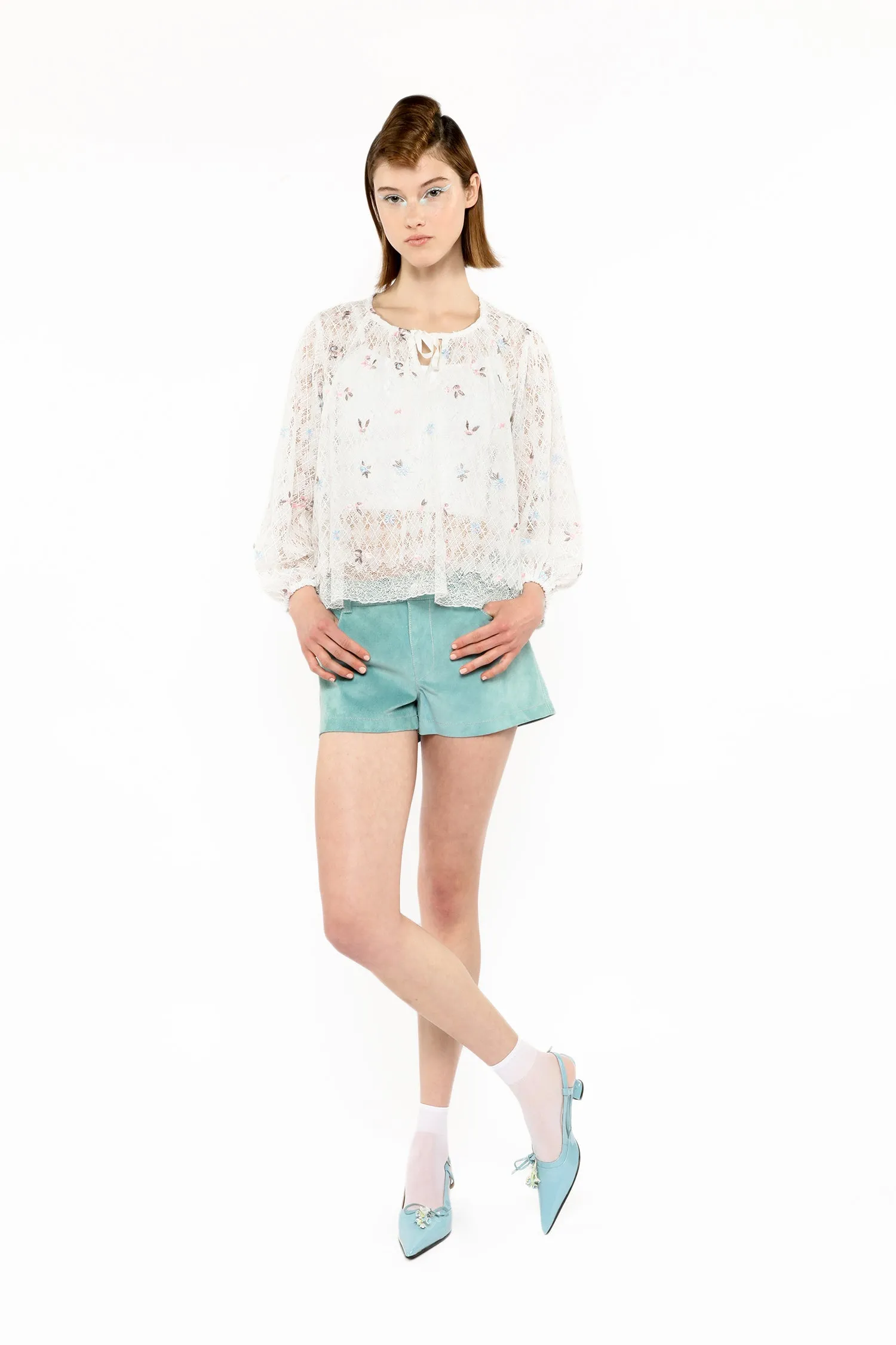 Embroidered Lacey Trellis Blouse Annasui