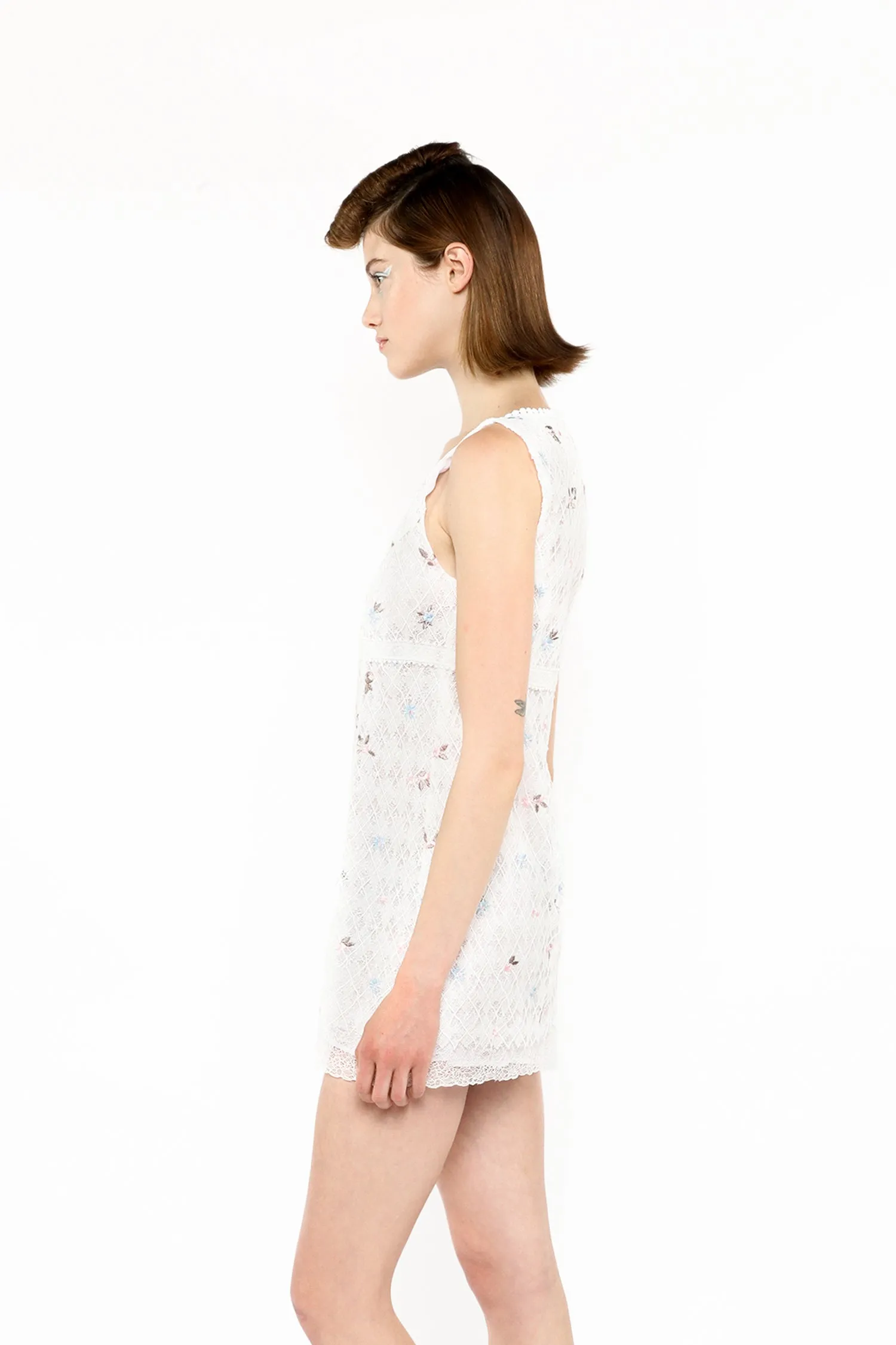 Embroidered Lacey Trellis Mini Dress Annasui