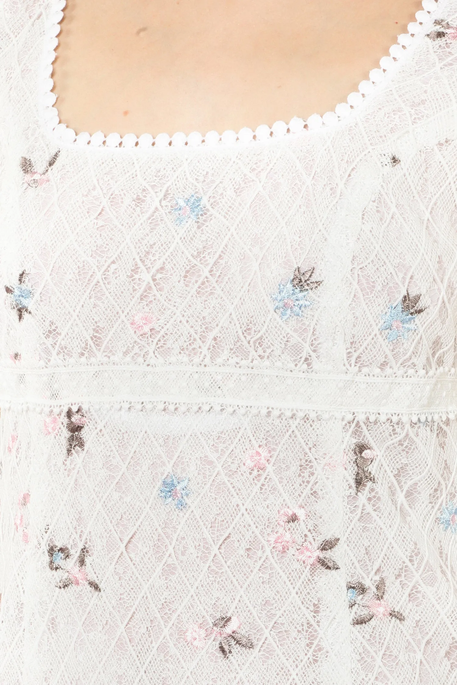 Embroidered Lacey Trellis Mini Dress Annasui