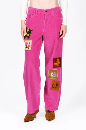 Embroidered Velveteen Patched Corduroys Annasui