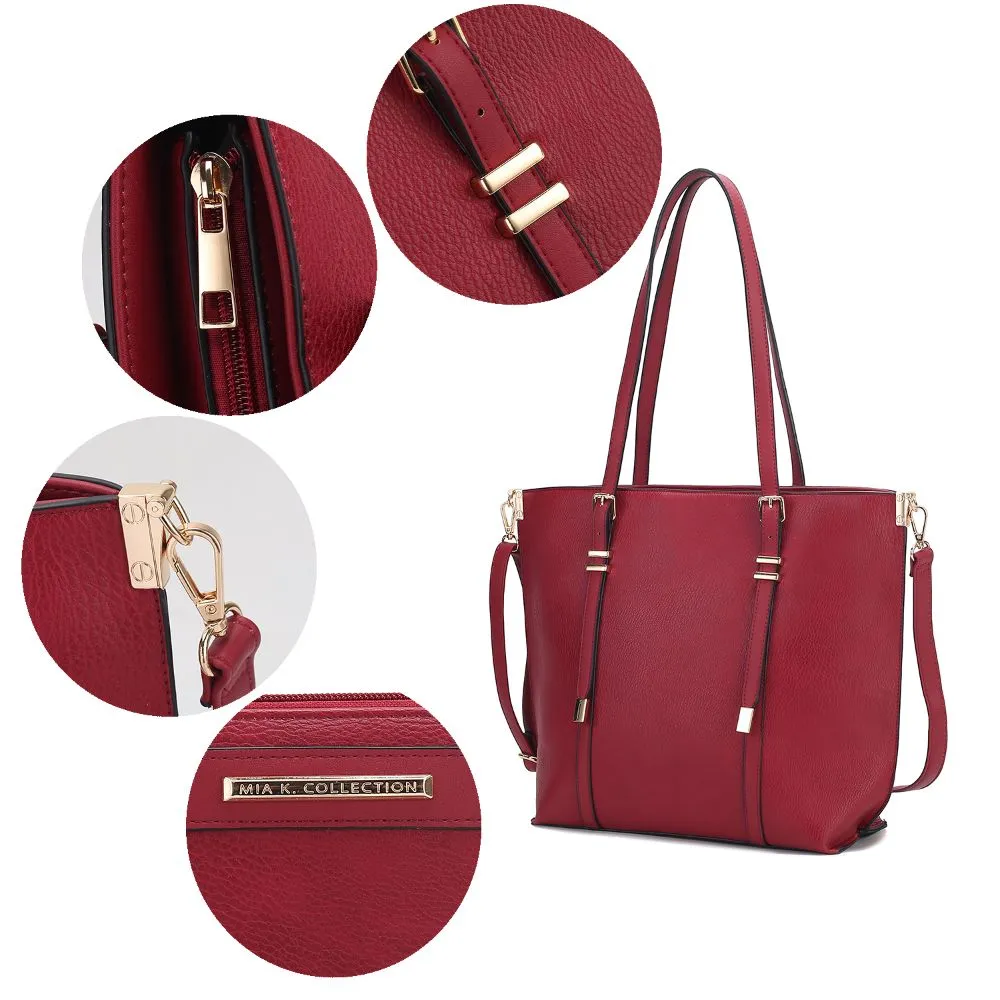 Emery Vegan Leather Womens Tote Bag with Wallet - 2 pieces