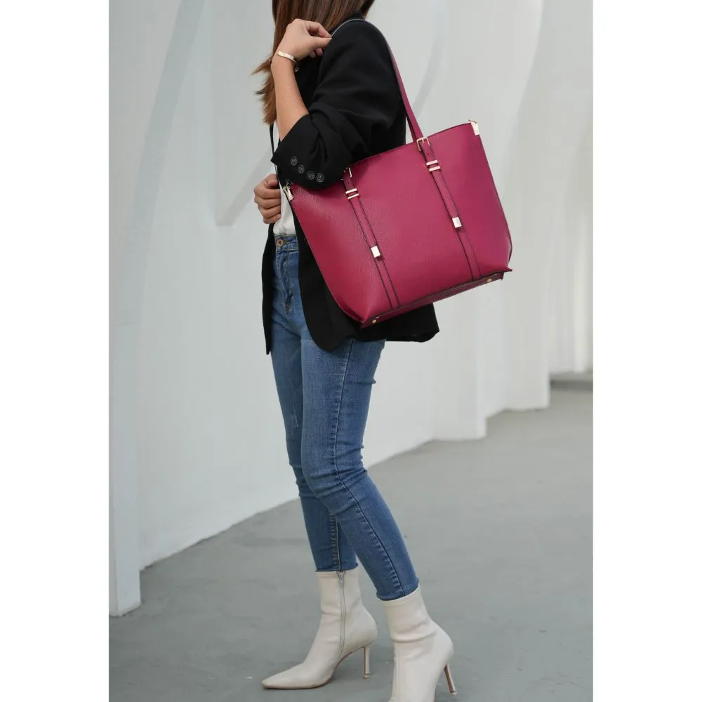 Emery Vegan Leather Womens Tote Bag with Wallet - 2 pieces