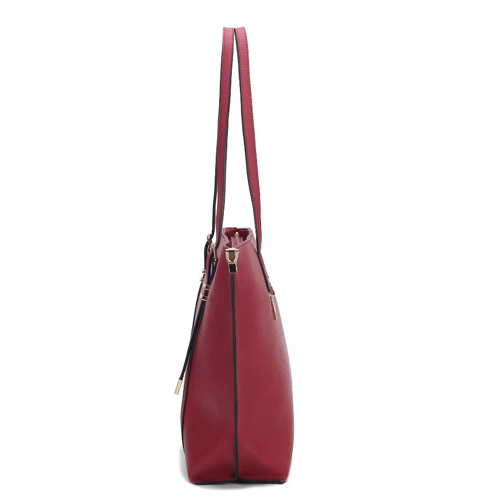 Emery Vegan Leather Womens Tote Bag with Wallet - 2 pieces