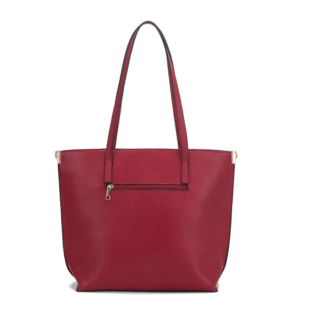 Emery Vegan Leather Womens Tote Bag with Wallet - 2 pieces