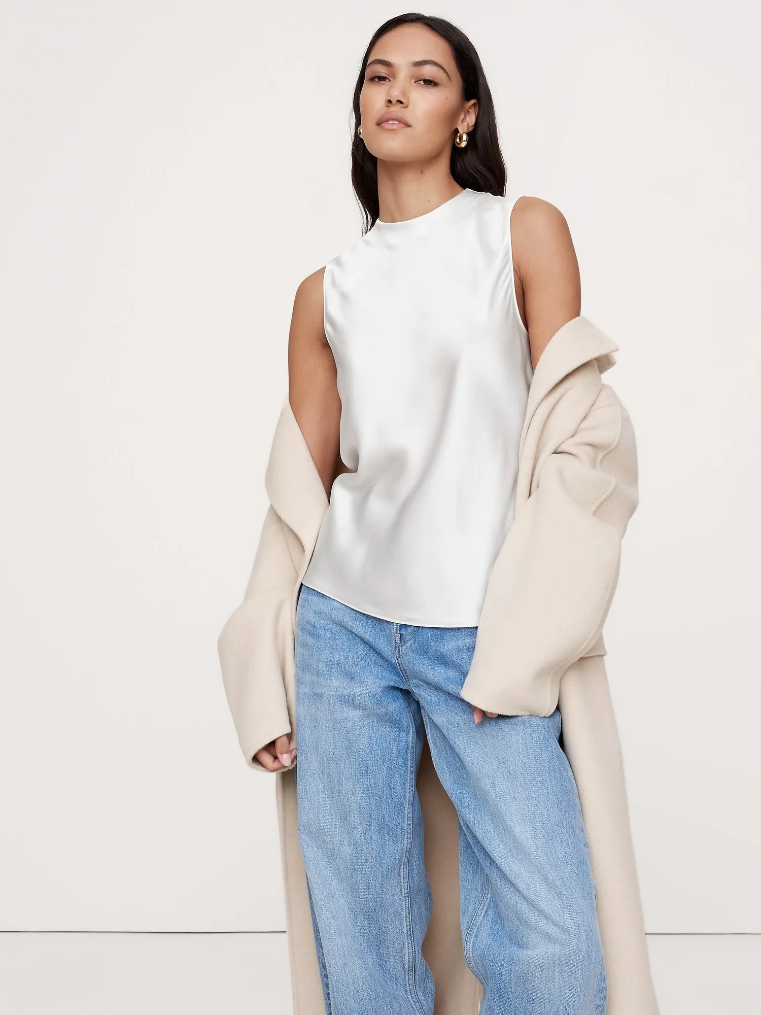 Emie Silk Tank Banana Republic
