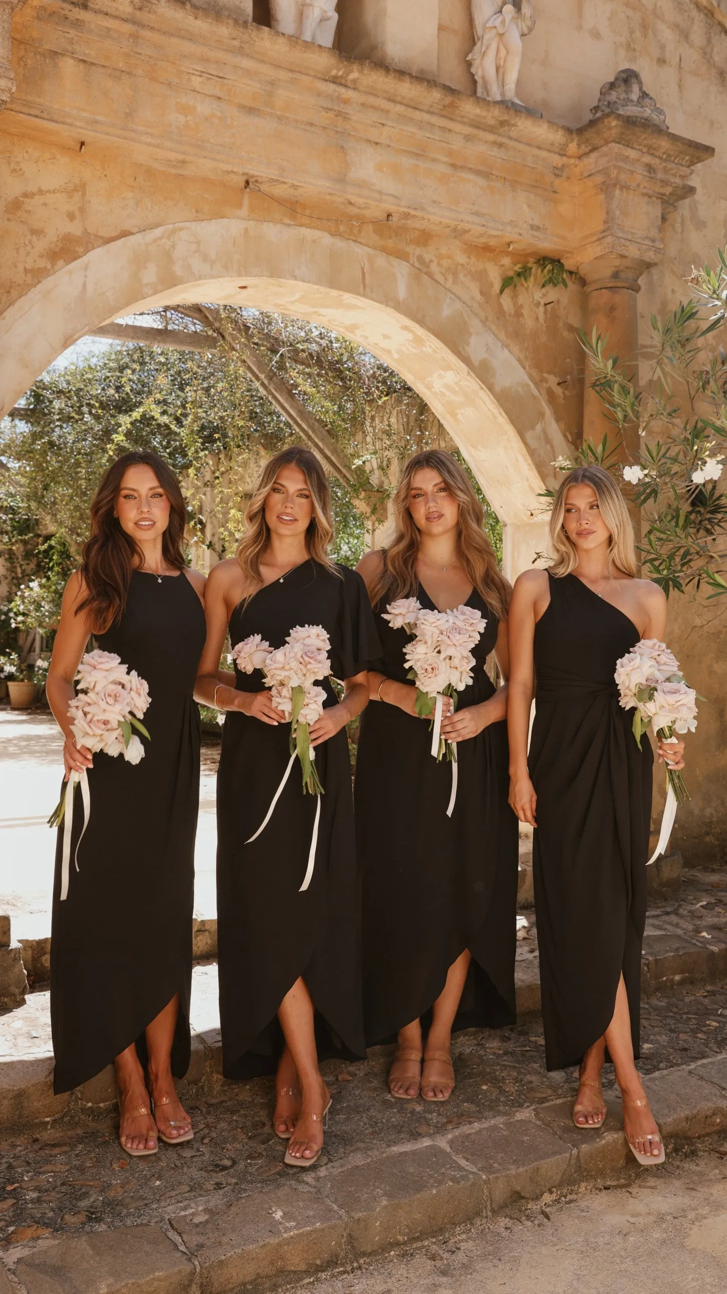 Emma One Sleeve Maxi Dress - Black Billy J