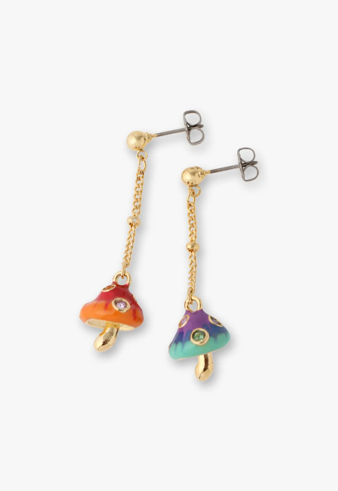 Enchanted Mini Mushroom Earrings - Gold Annasui