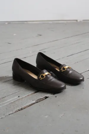 equestrian leather slip-ons size 9 1919 Vintage