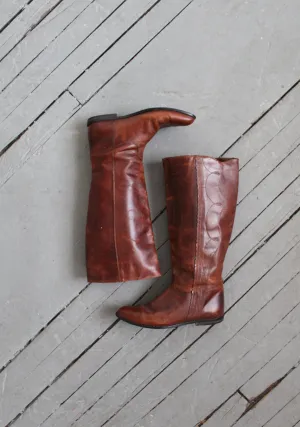 equestrian walnut leather boots size 7 1919 Vintage