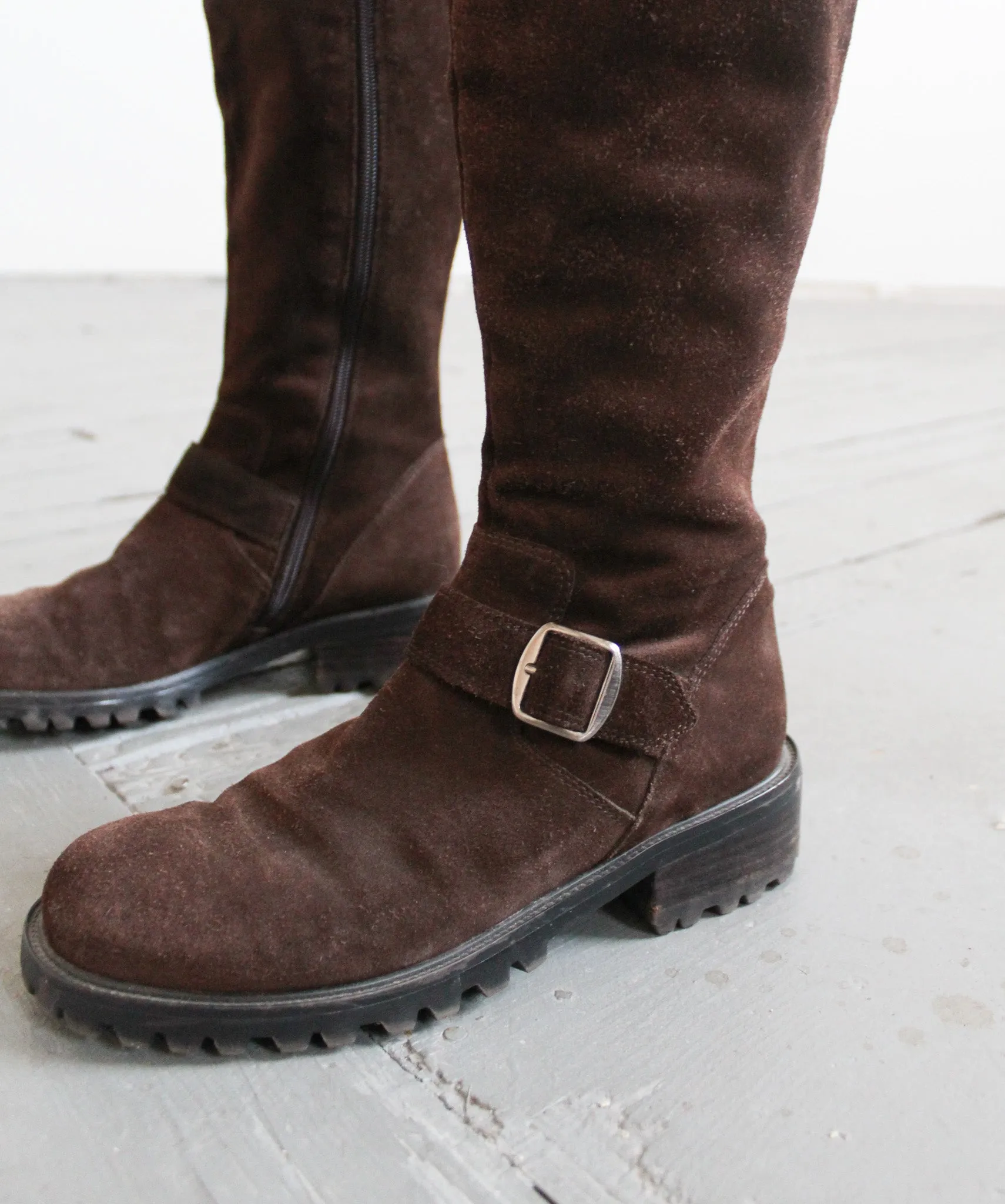 espresso suede boots 1919 Vintage
