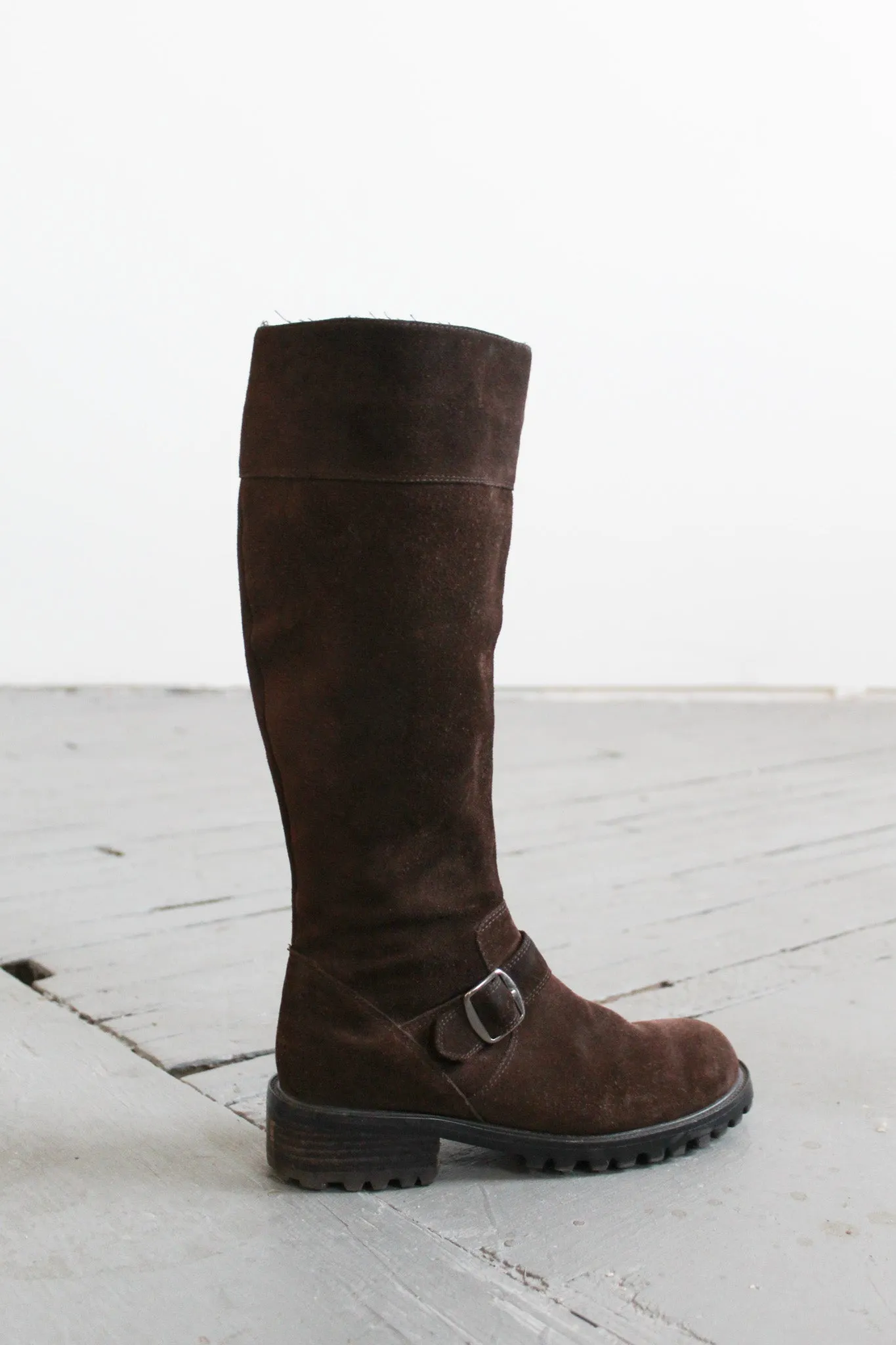 espresso suede boots 1919 Vintage