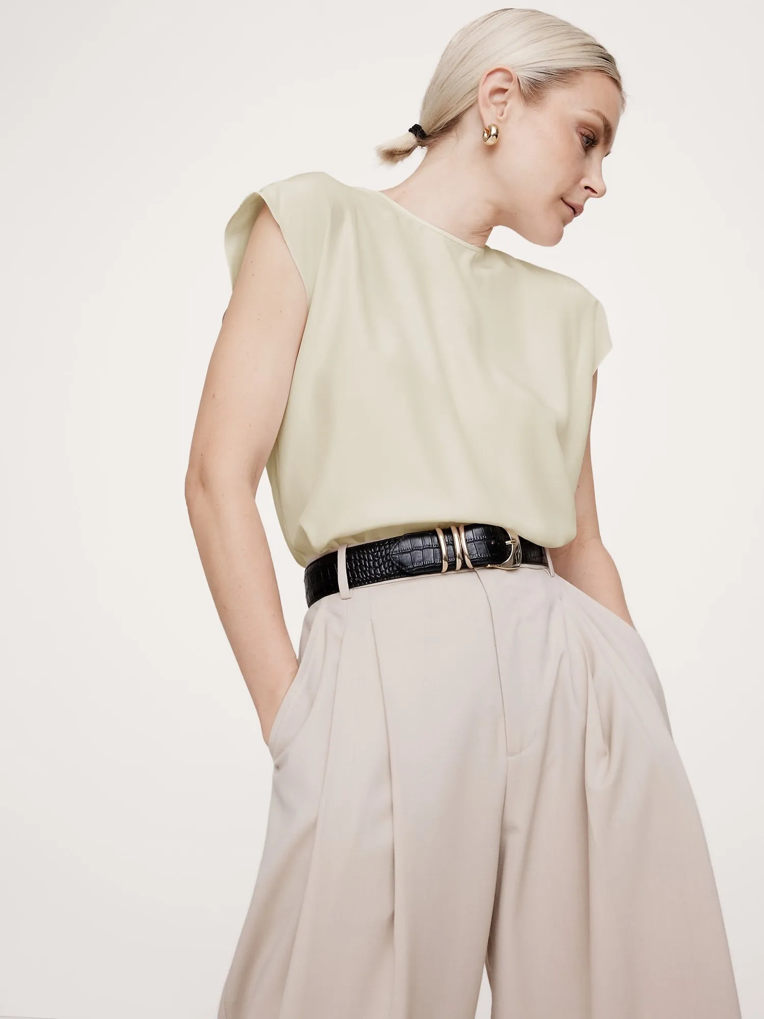 Essential Silk Top Banana Republic
