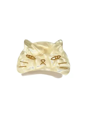 Etched Large Cat Jaw Clip Ivory Annasui