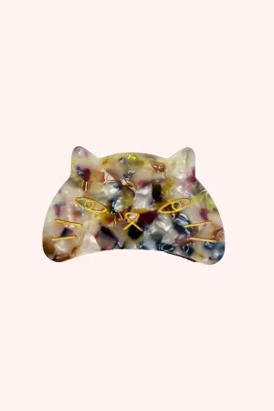 Etched Large Cat Jaw Clip Rainbow Annasui