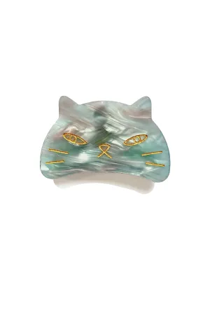 Etched Large Cat Jaw Clip Sky Blue Annasui