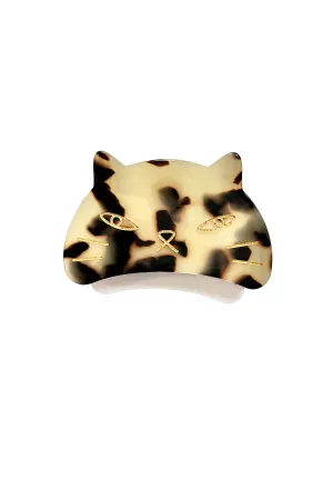 Etched Large Cat Jaw Clip White Tokyo Annasui