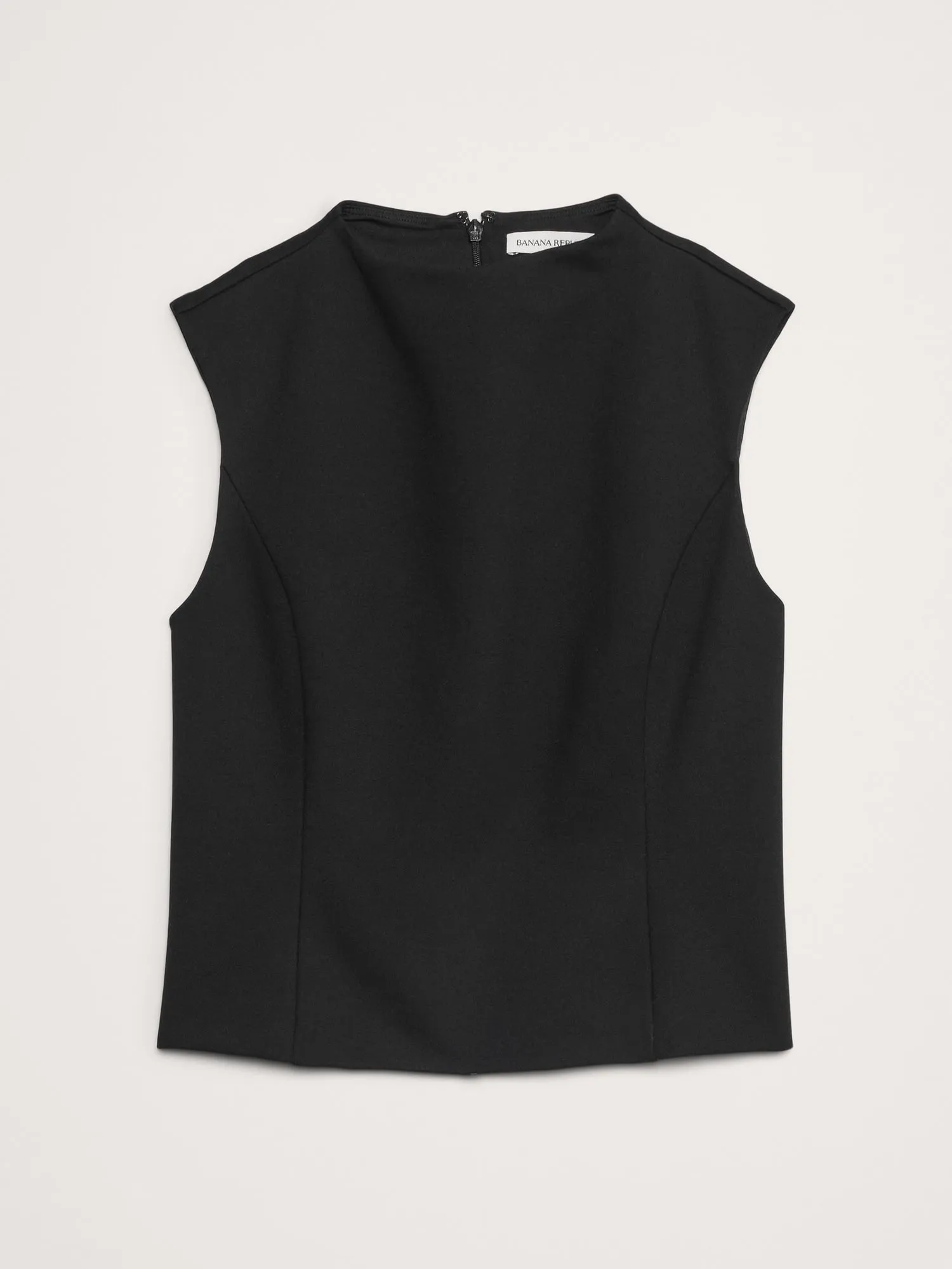 Everywhere Ponte Mock-Neck Top Banana Republic