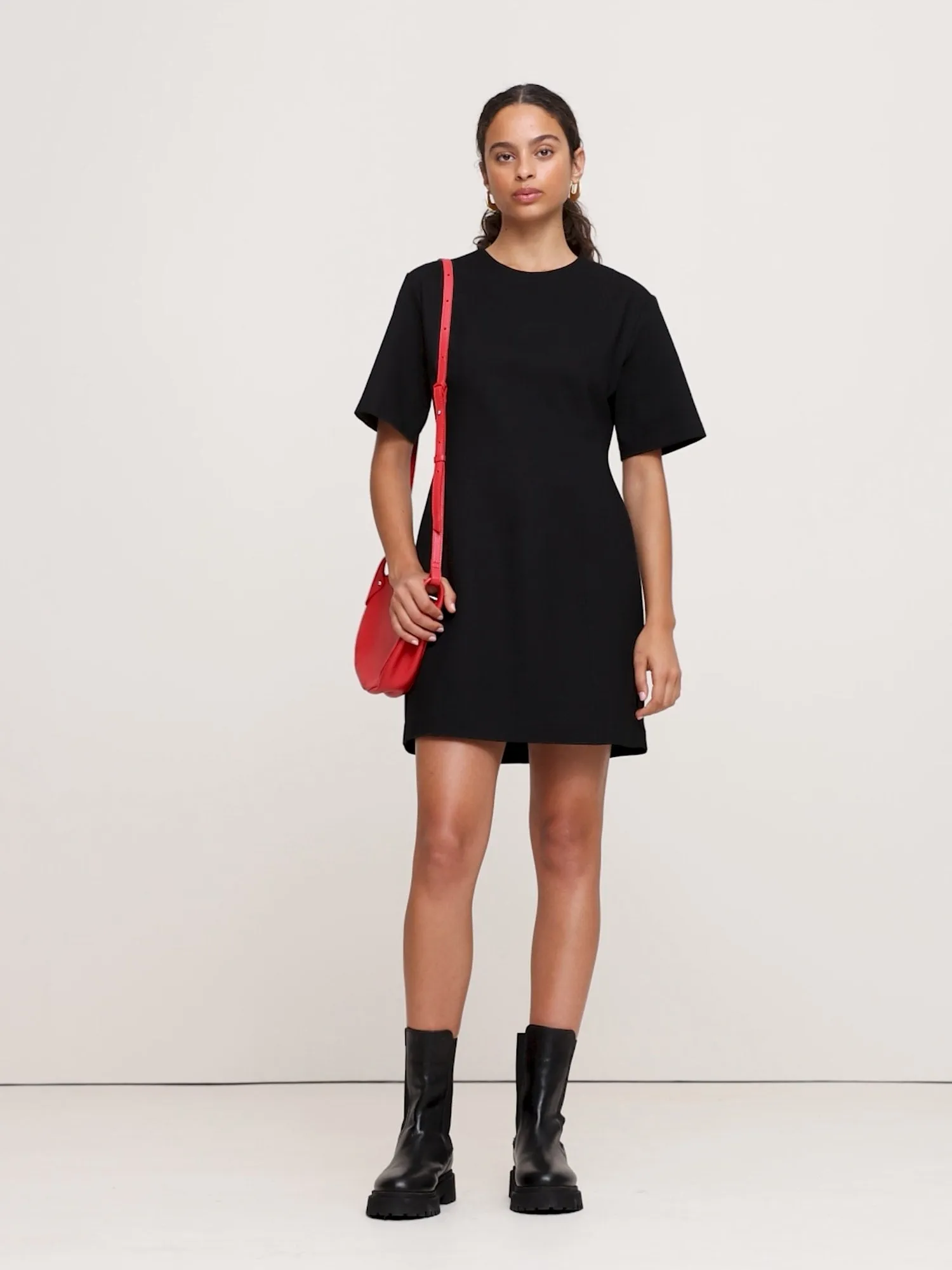 Everywhere Ponte Seamed Mini Dress Banana Republic