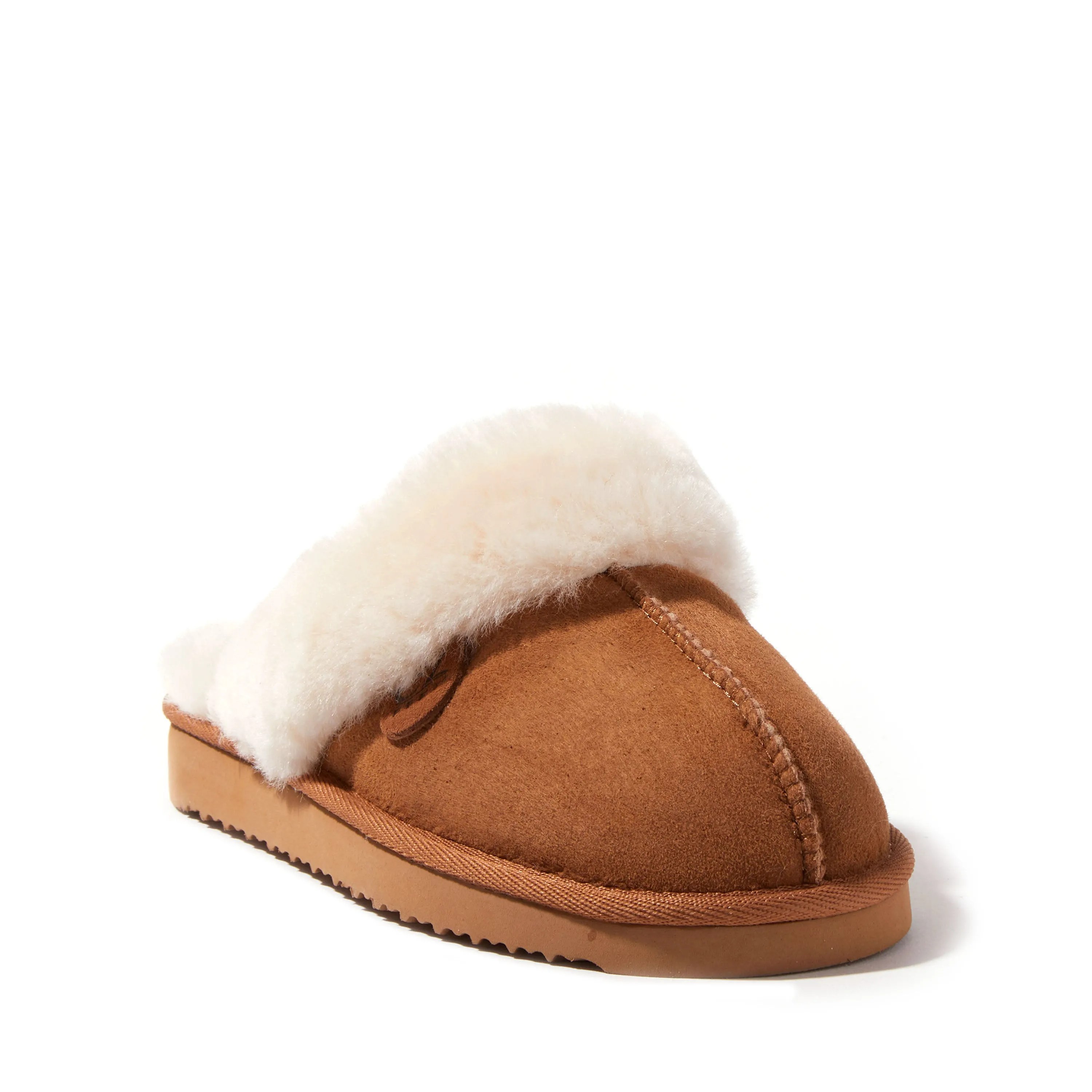 EZ Feet Womens Genuine Shearling Scuff Slipper