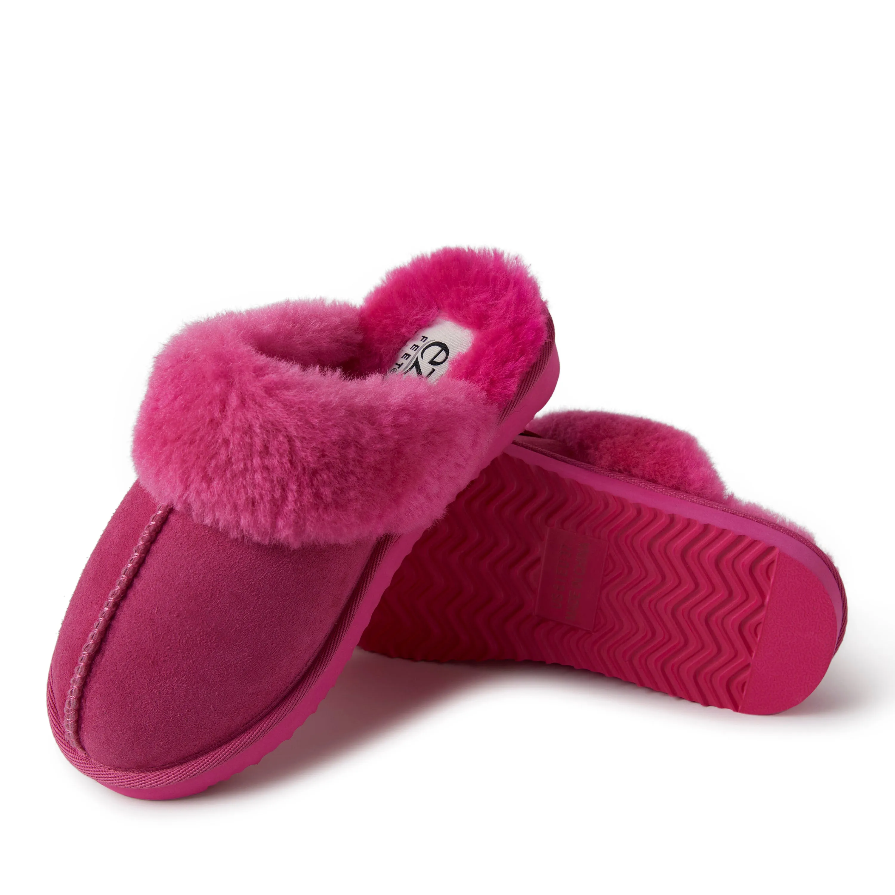 EZ Feet Womens Genuine Shearling Scuff Slipper