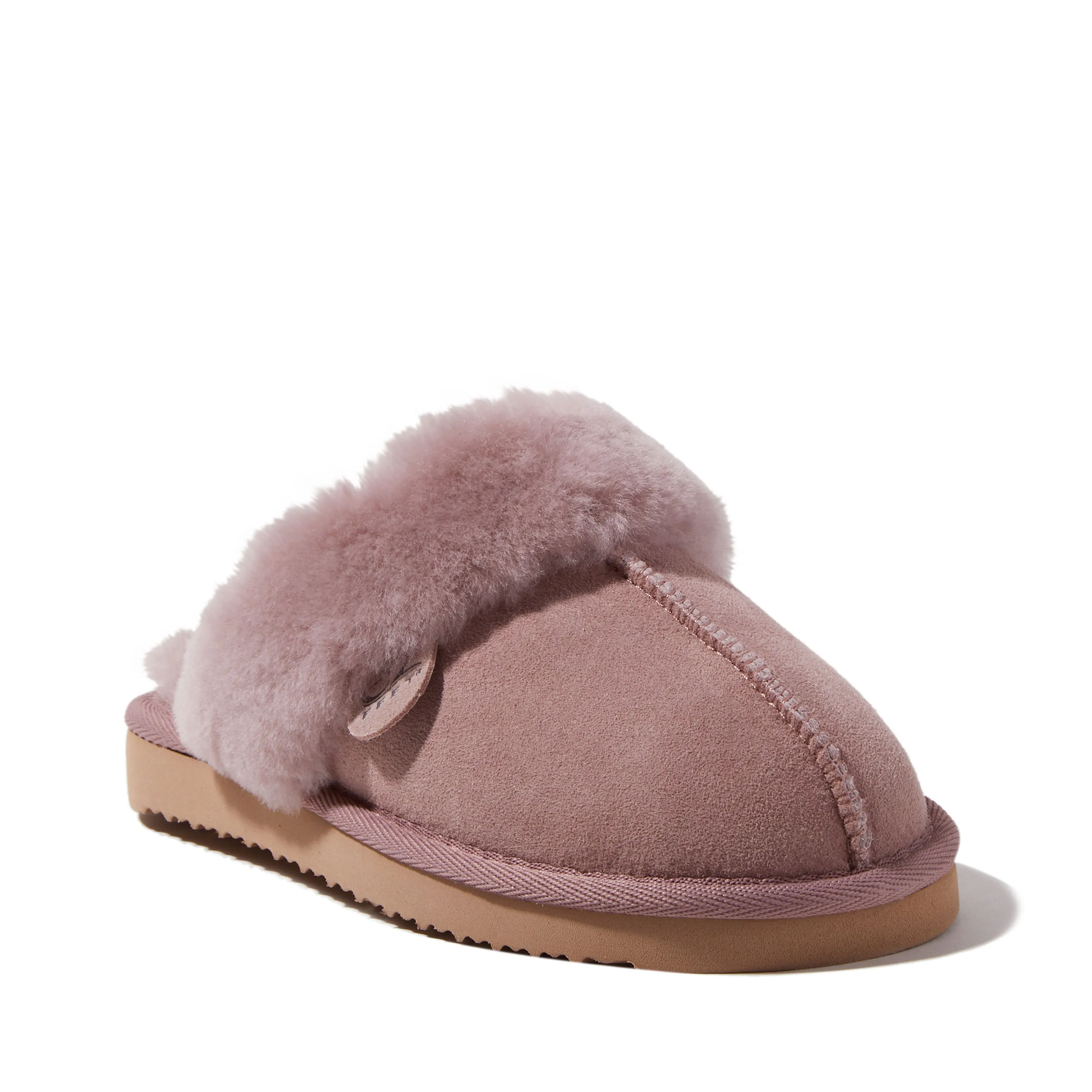 EZ Feet Womens Genuine Shearling Scuff Slipper