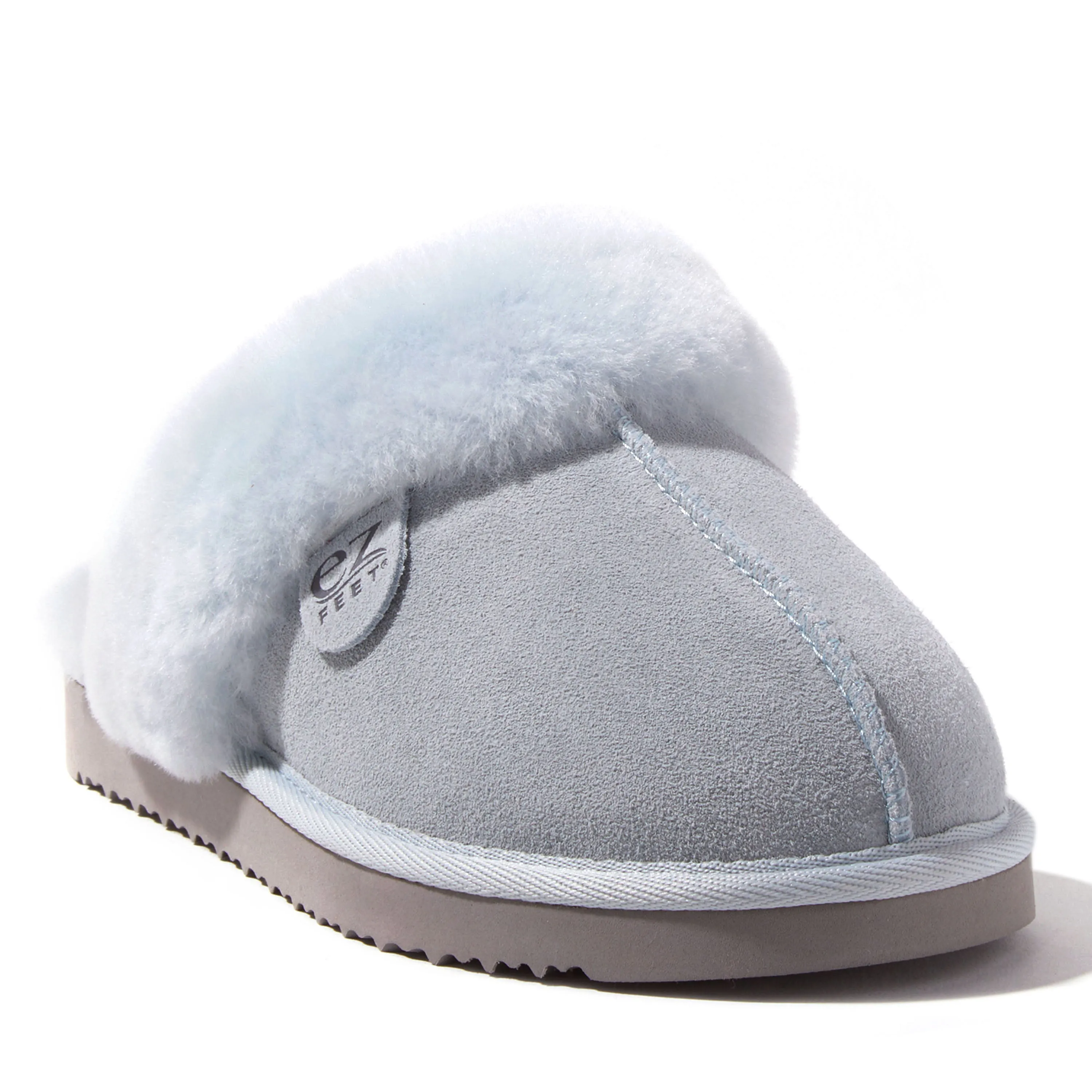 EZ Feet Womens Genuine Shearling Scuff Slipper