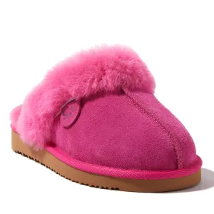 EZ Feet Womens Genuine Shearling Scuff Slipper