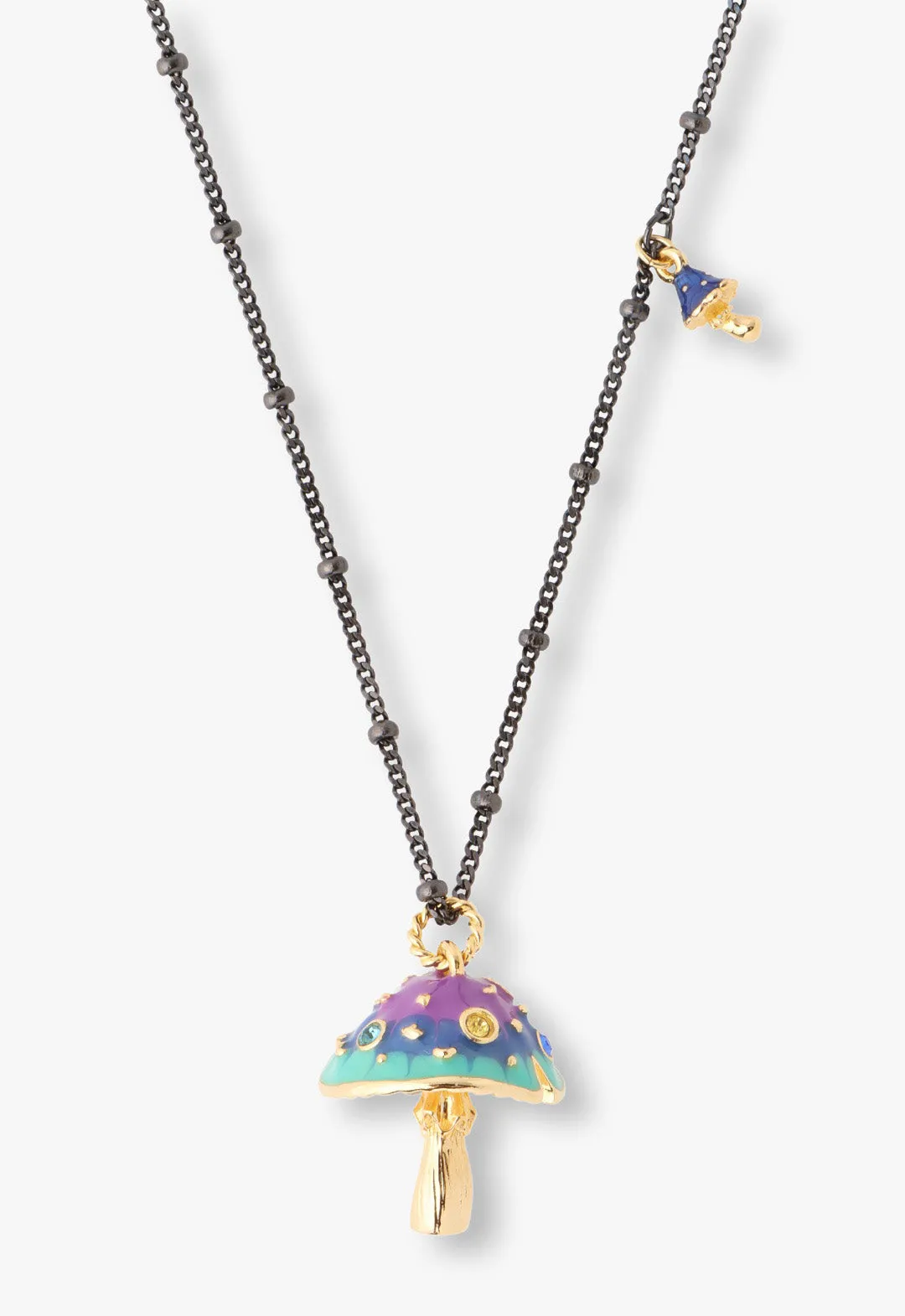Fairytale Mushroom Necklace - Gunmetal Annasui