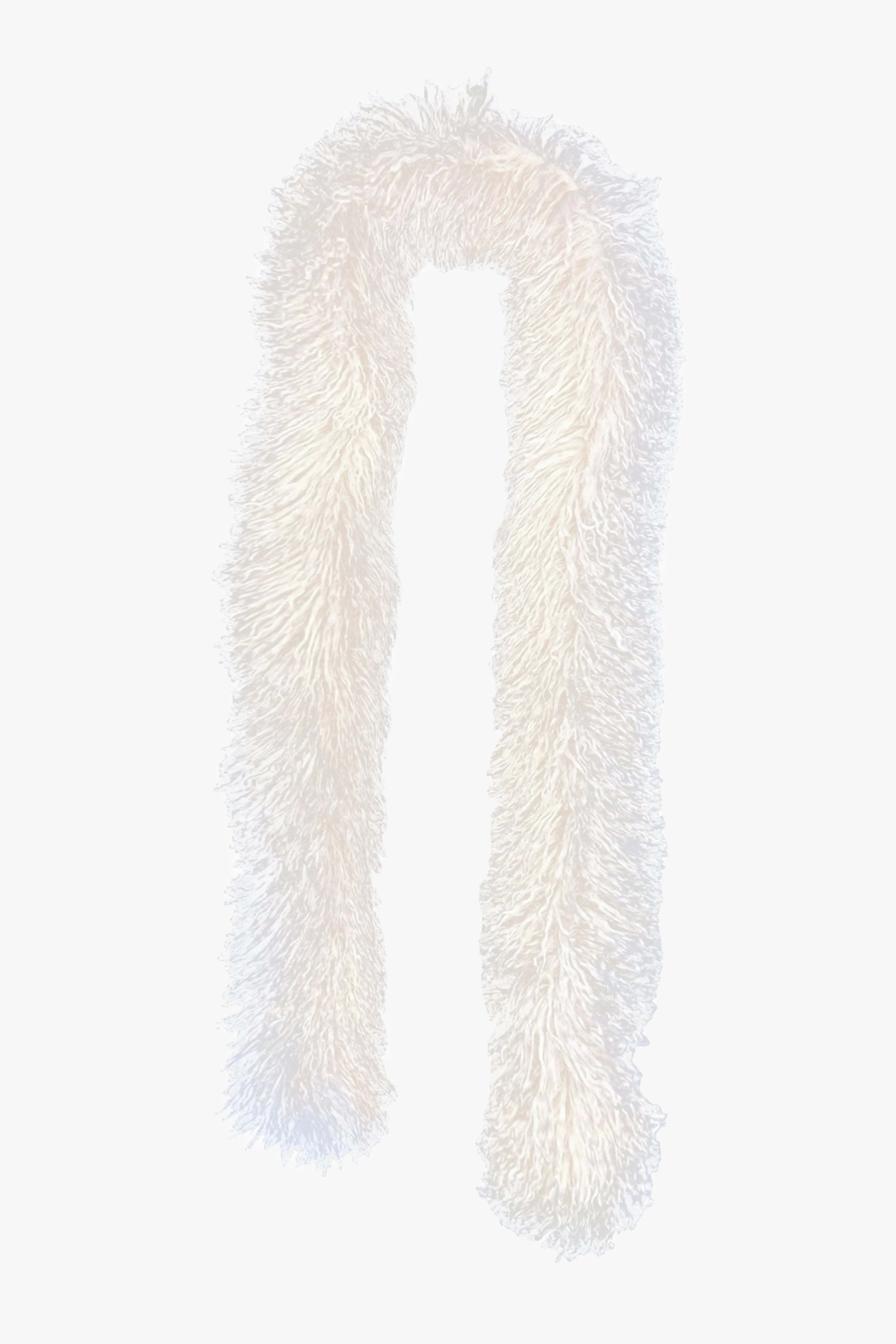 Faux Curly Lamb Fur Long Scarf-White Annasui