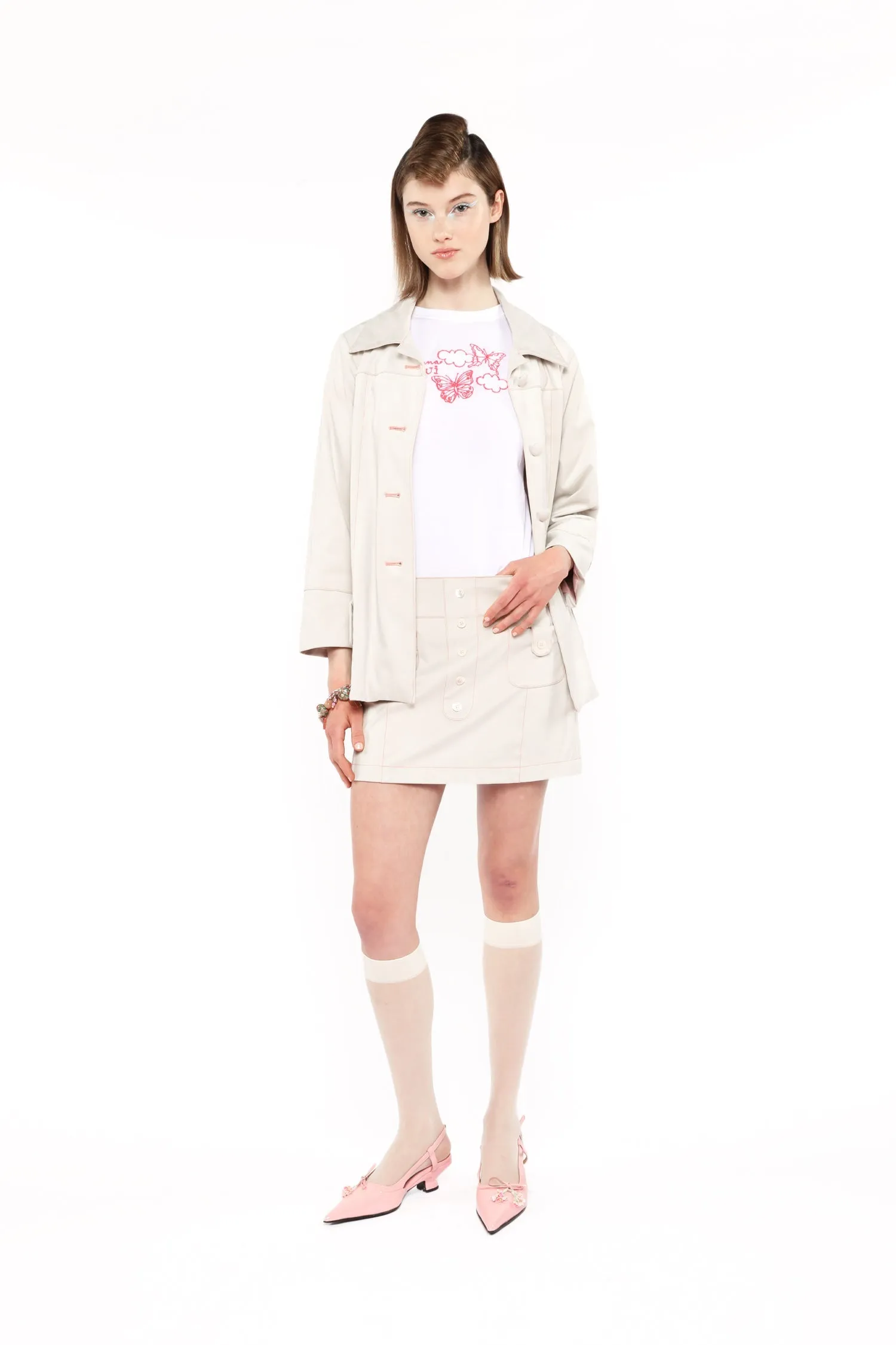 Faux Suede Coat Annasui