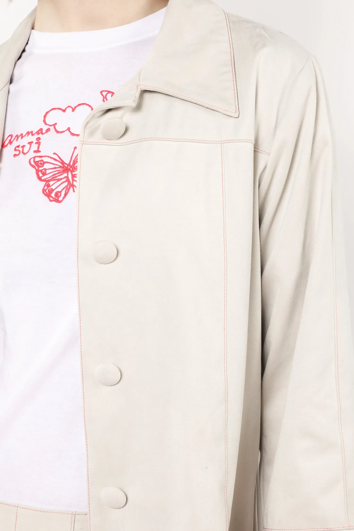 Faux Suede Coat Annasui