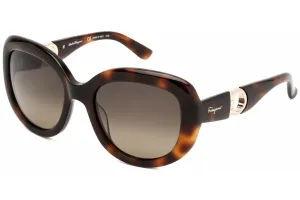 Ferragamo Womens SF727S-214 Fashion 53 mm Tortoise Sunglasses