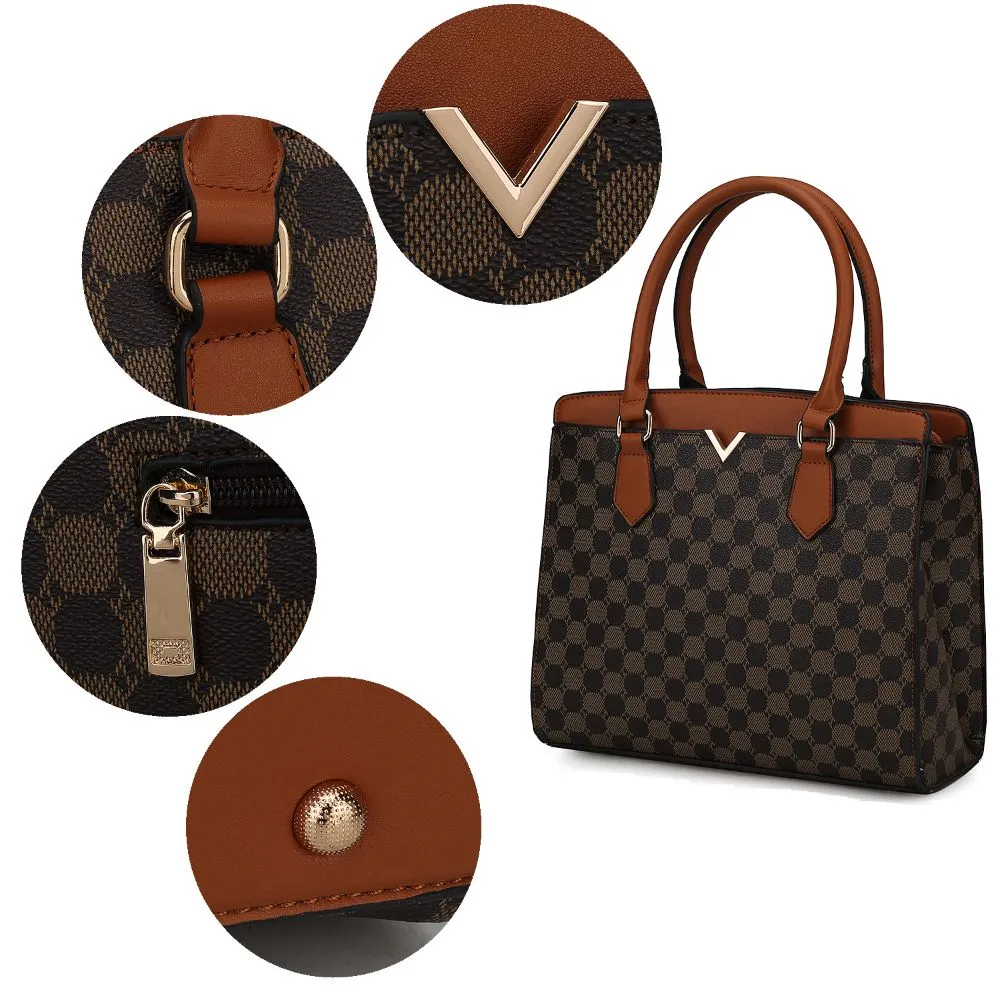 Finnley Vegan Leather Womens 3 Pc Satchel Bag, Crossbody & Wristlet -3-piece set