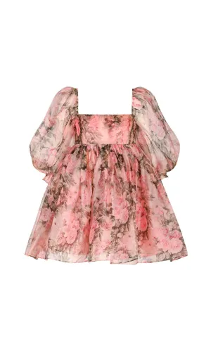 FLORAL PRINED PUFF MINI DRESS Gloria Lanvin