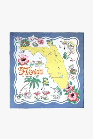 Florida Silk Voile Square Scarf- Blue Annasui