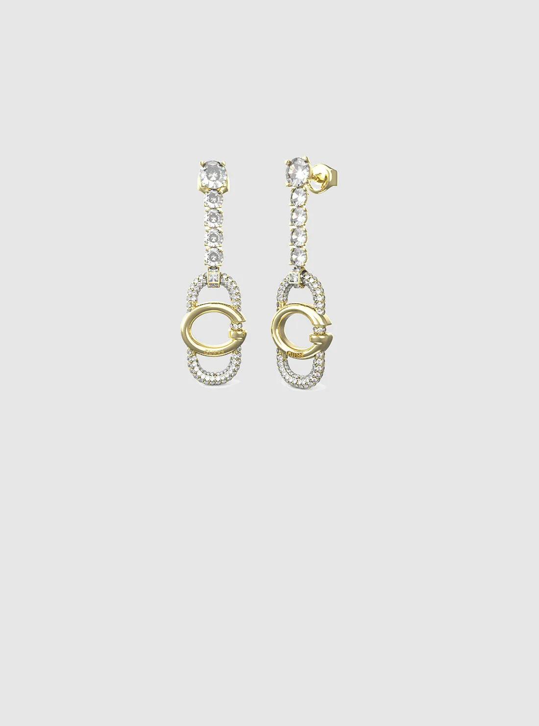 G Logo Crystal Tennis Earrings Guess
