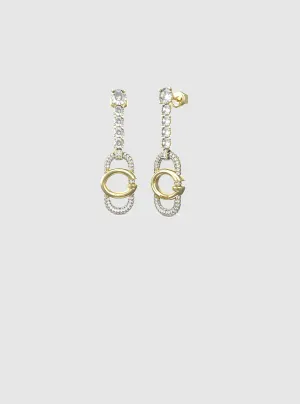 G Logo Crystal Tennis Earrings Guess