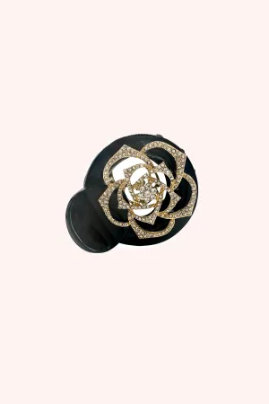 Gemstone Rose Claw Clip Black Annasui