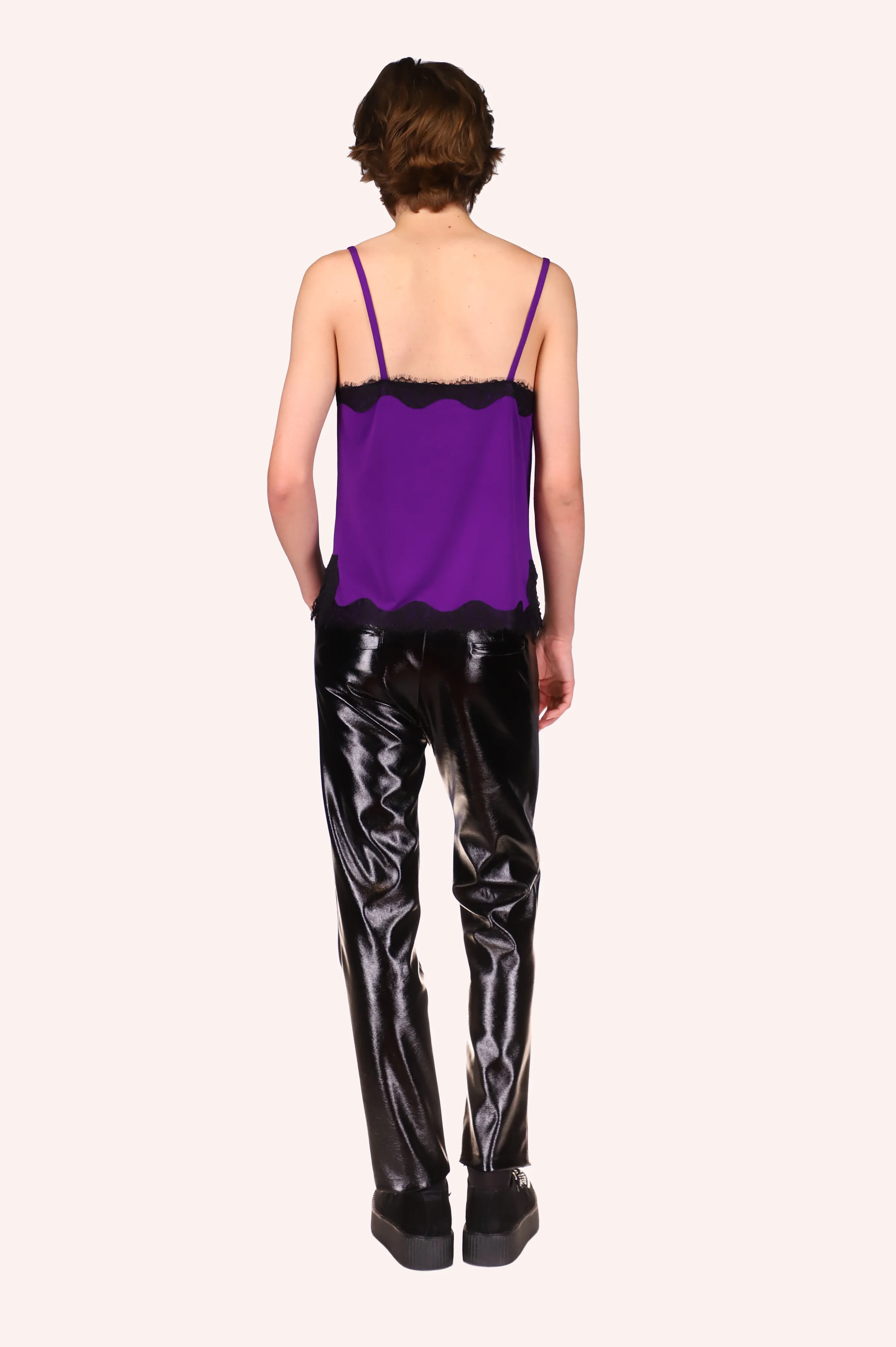 Genderless Black Patent Pants Annasui