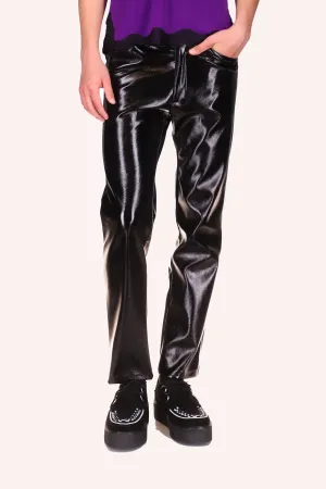 Genderless Black Patent Pants Annasui