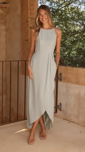 Genevieve Boat Neck Maxi Dress - Sage Billy J