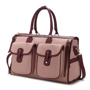 Genevieve Color Block Vegan Leather Womens Duffle Bag