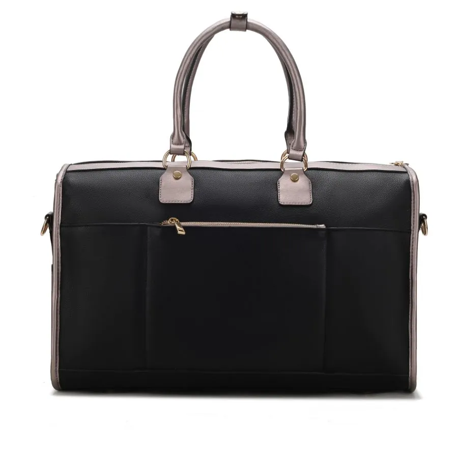 Genevieve Color Block Vegan Leather Womens Duffle Bag